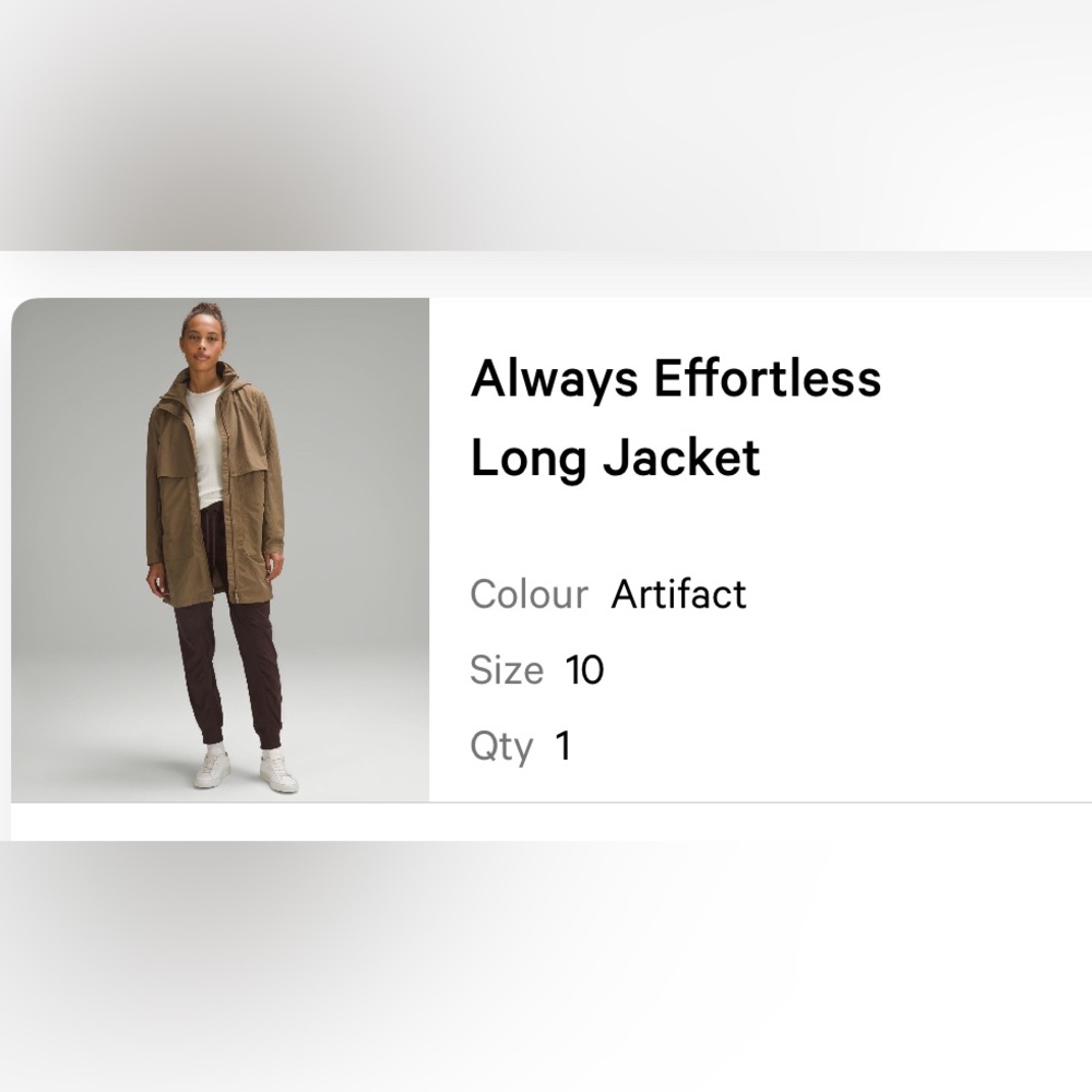 Lululemon always effortless rain jacket